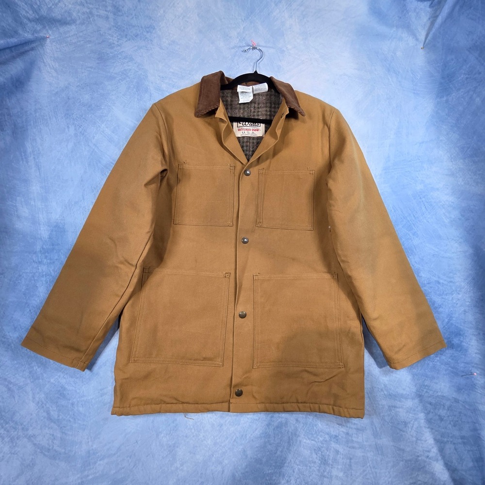 Walls Blizzard-Pruf Insulated Chore Coat Brown Canvas Jacket Youth 20 USA Made